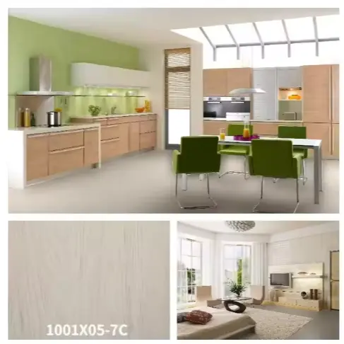 Vacume Press Wood Grain Pvc Heat Shrink Film